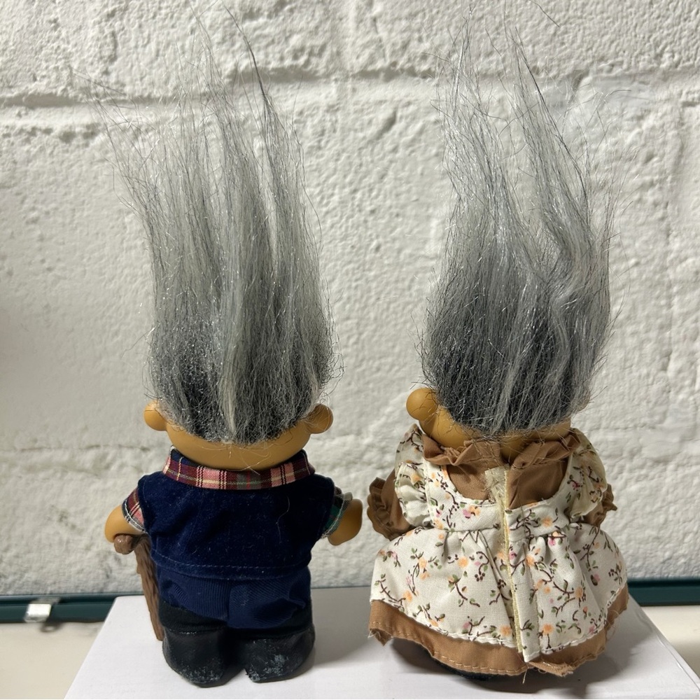 Russ Troll Lot of 2 Grandparent Figures Early 90s VTG Grandpa Grandma - Picture 4 of 7